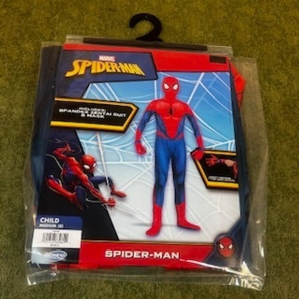 Marvel Spider Man Child Medium 8 Spandex Zentai Suit Mask Jazwares Costume Play
